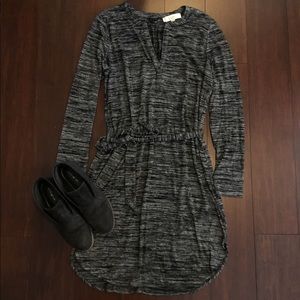 Loft Heather Grey Long Sleeve Dress